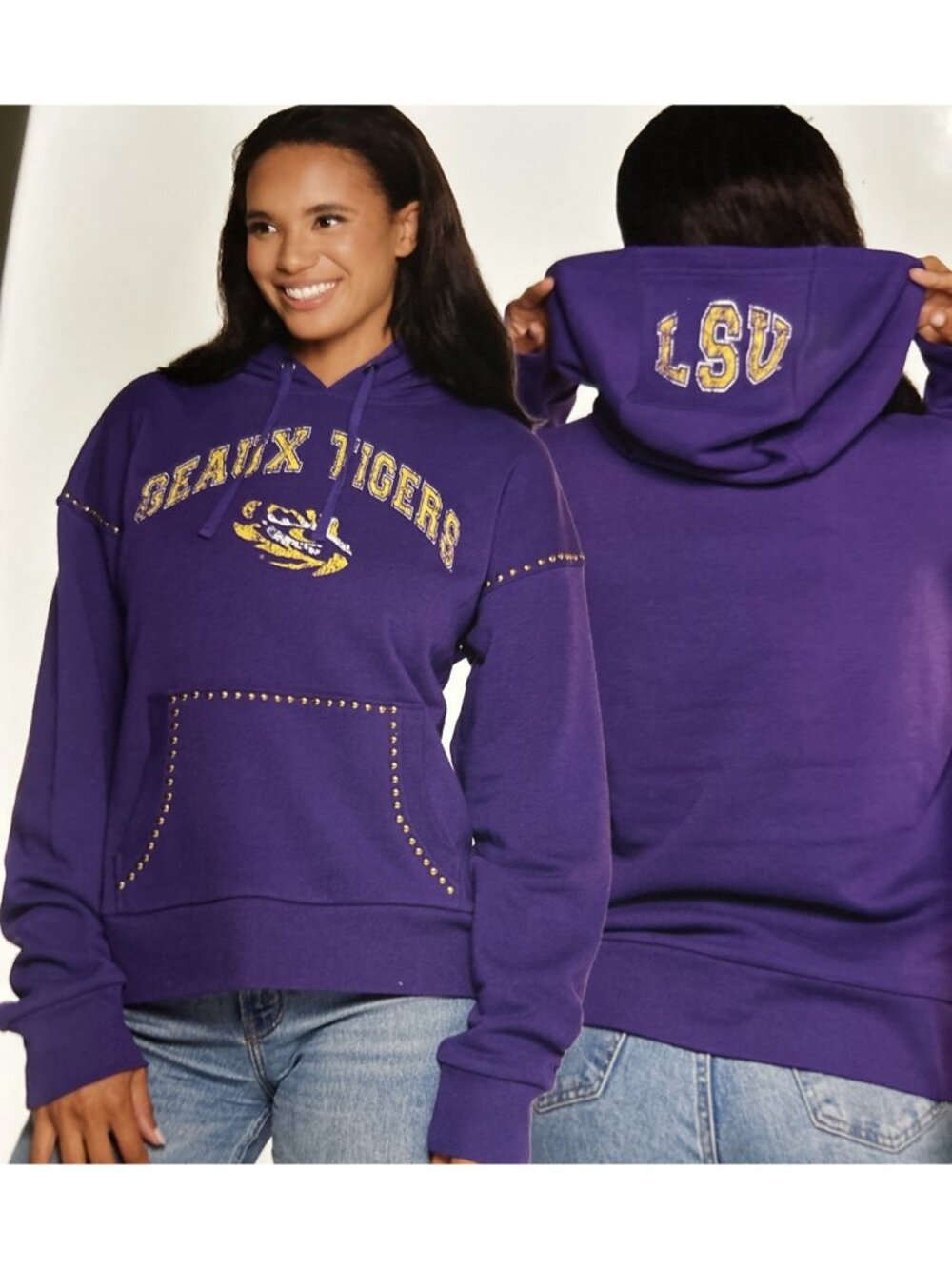 NEW Louisiana State LSU Tigers Colosseum Hoodie Hooded Sweatshirt Women's M